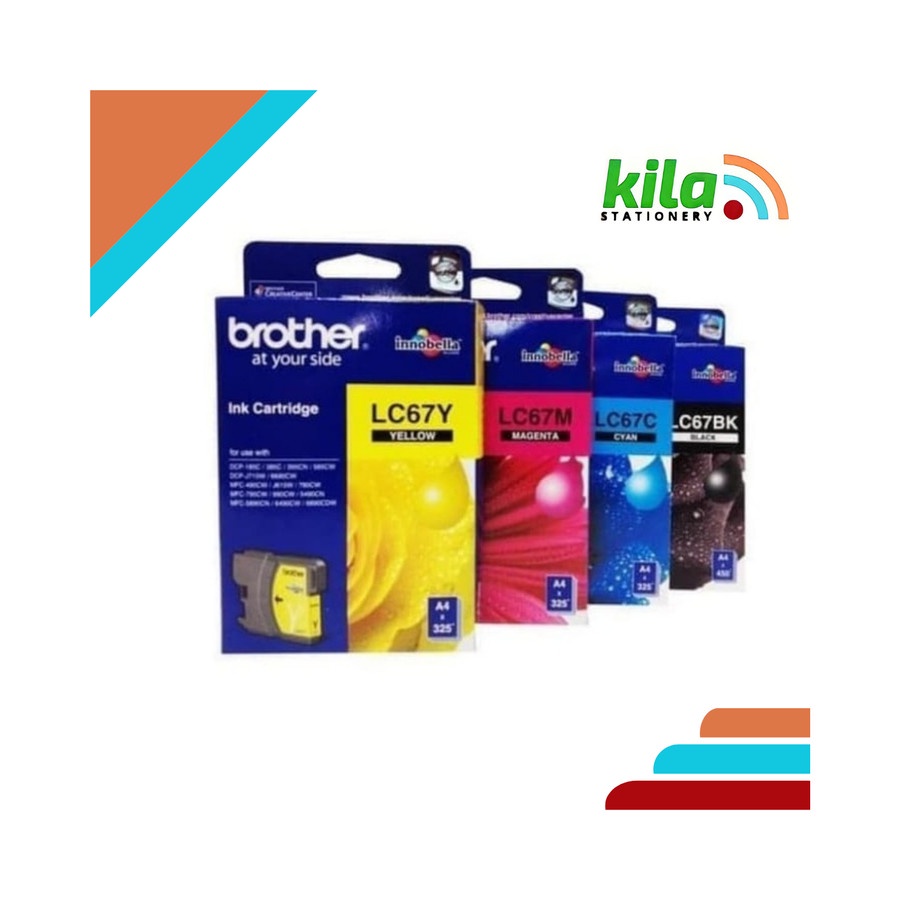 Tinta Brother LC 67 (B, C, Y, M) = DCP-185C | DCP-J715W | DCP-385C | DCP-585CW | DCP-6690CW | MFC-49