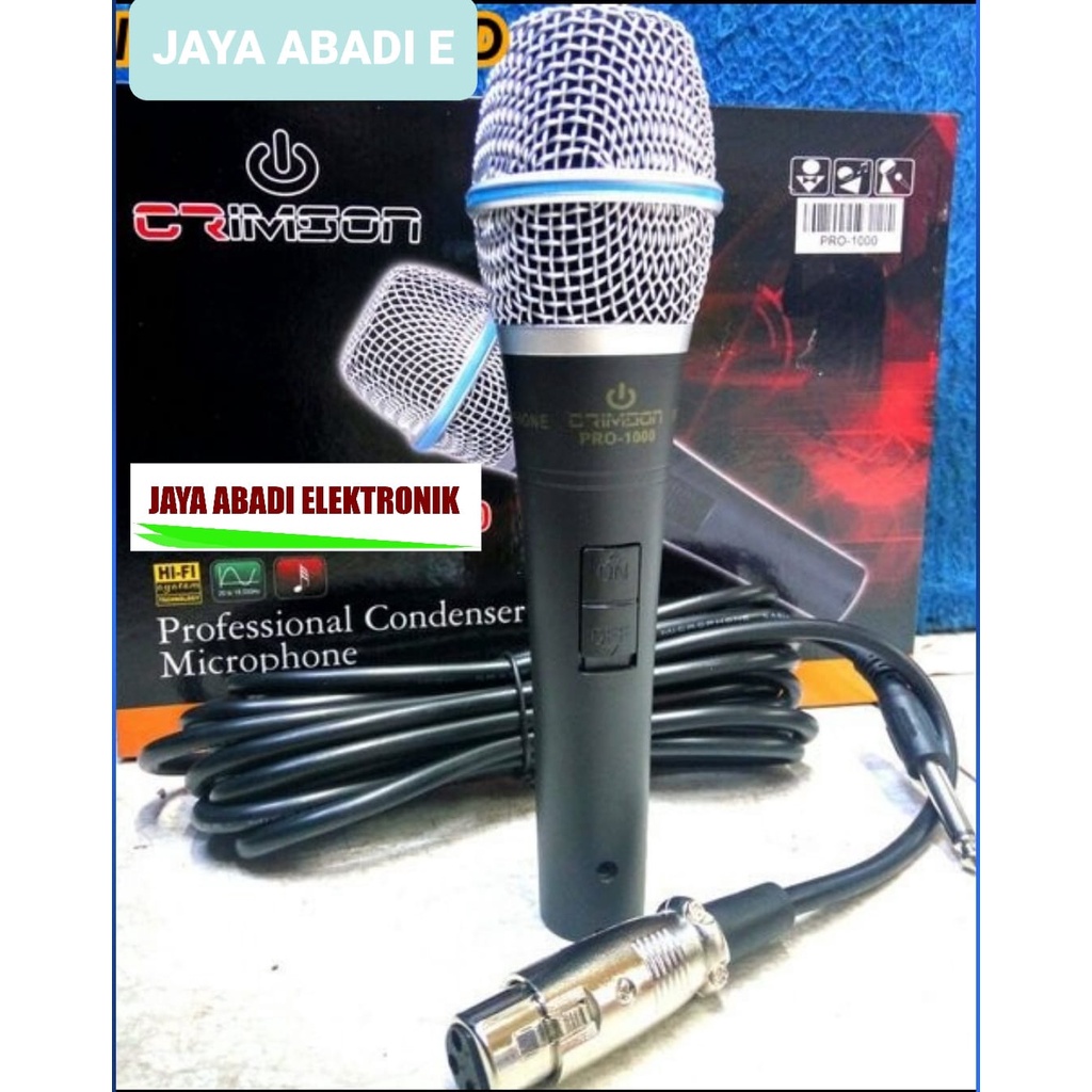 G583 ORIGINAL CRIMSON MIC KABEL CONDESOR BESI MICROPHONE MIK CABLE VOKAL CONDENSER MIKROPHONE VOCAL KARAOKE AUDIO MUSIK MUSIC SOUND DJ PANGGUNG STUDIO PIDATO CERAMAH ACARA MEETING KAMERA SUPER CARDIOID DYNAMIC PROFESIONAL PRO MICROPHONES LEGENDARY PERFORM