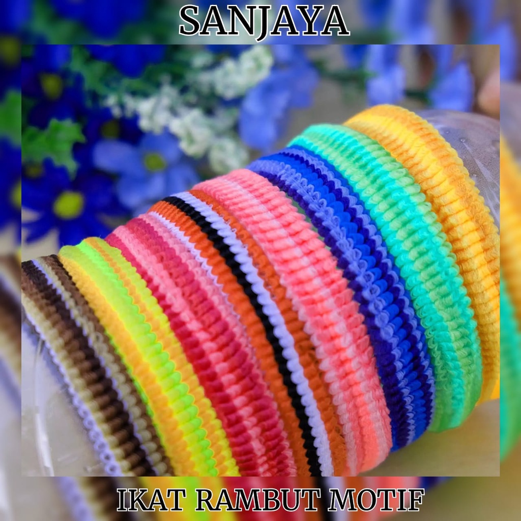 GELANG IKAT RAMBUT / IKAT RAMBUT WANITA LUCU / KUNCIRAN WARNA WARNI / KUNCIR RAMBUT MOTIF WANITA / KR ELASTIS GRS 02