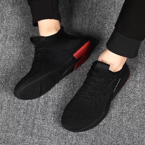 Sepatu Sport Pria IMPORT Keren kekinian Berkualitas - BLACK