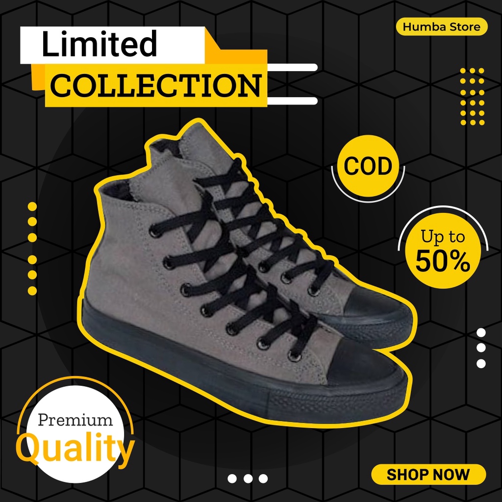 Sepatu Converse All Star CT High Warna Abu Hitam Pria wanita Sepatu Sekolah Converse Abu Hitam Sepat