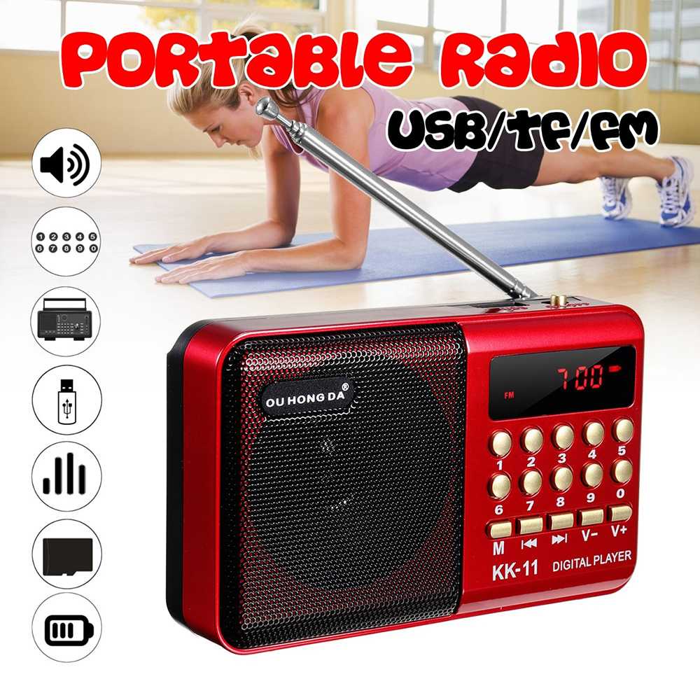 (100% BARANG ORI) Radio FM Portable FM Radio Player TF Card - KK-11