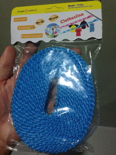 (65 Gr) Hsi Tali Jemuran 5 Meter Praktis Lubang Jemur Hanger Gantung Anti Jatuh