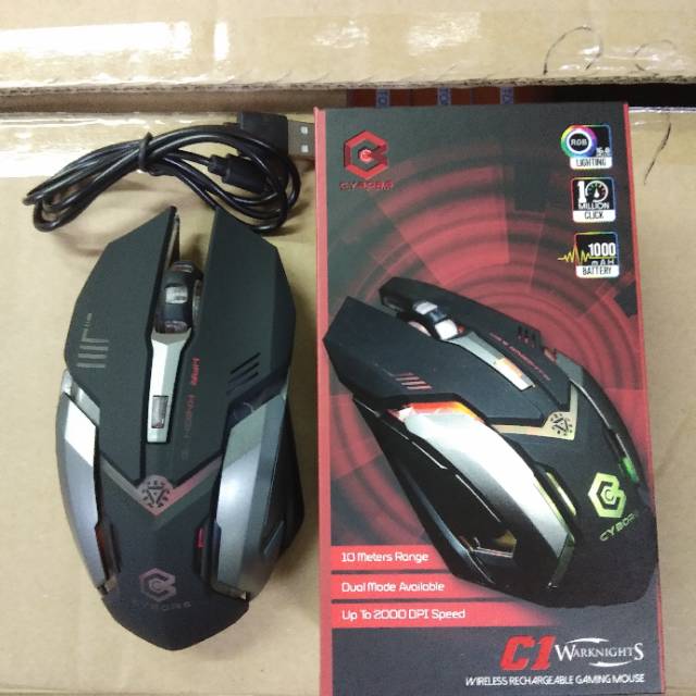 MOUSE GAMING WIRELESS RECHARGEABLE CYBORG C1 WARKNIGHTS SILENT