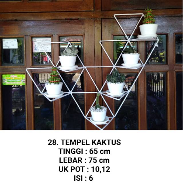 Rak bunga tempel besi