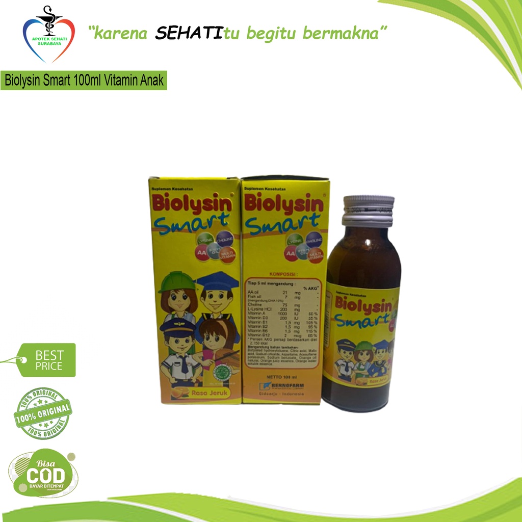 BIOLYSIN SMART 100ML NUTRISI OTAK PENAMBAH NAFSU MAKAN ANAK