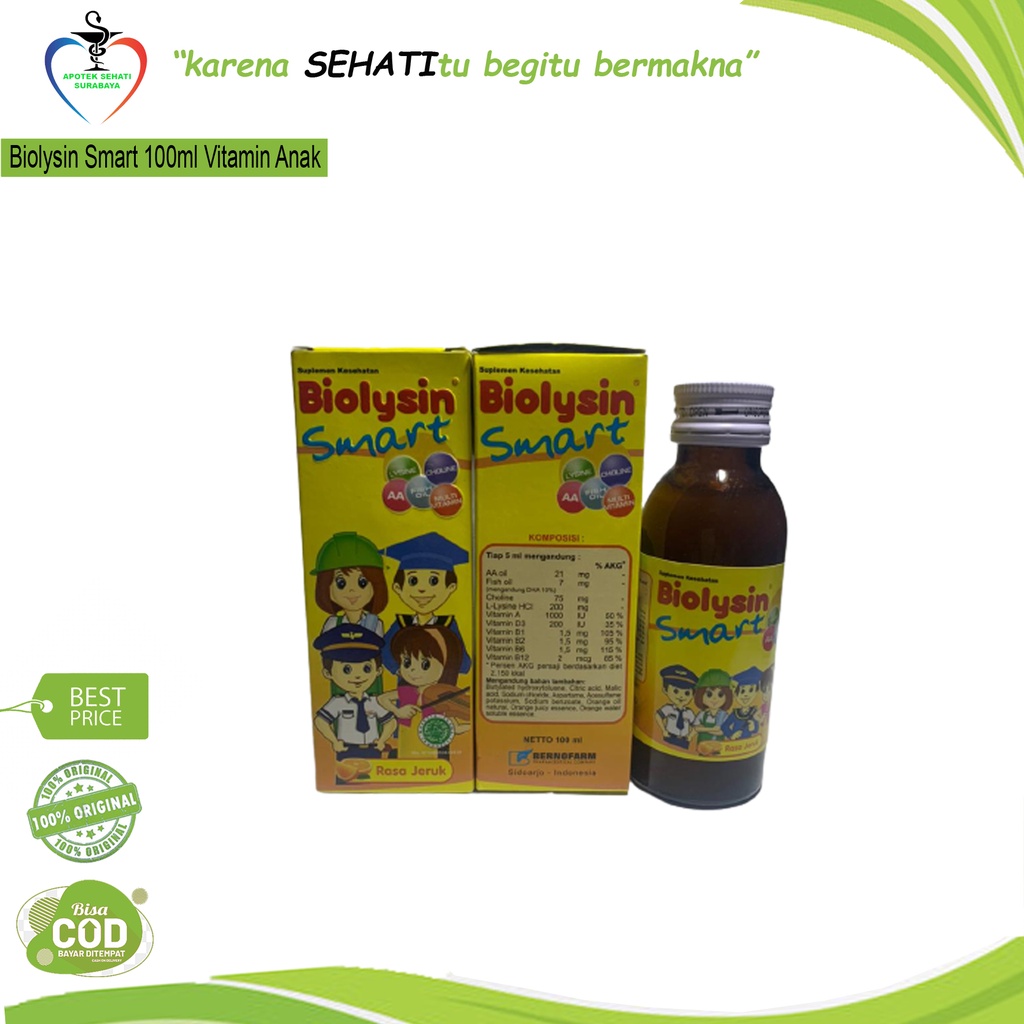 BIOLYSIN SMART 100ML NUTRISI OTAK PENAMBAH NAFSU MAKAN ANAK