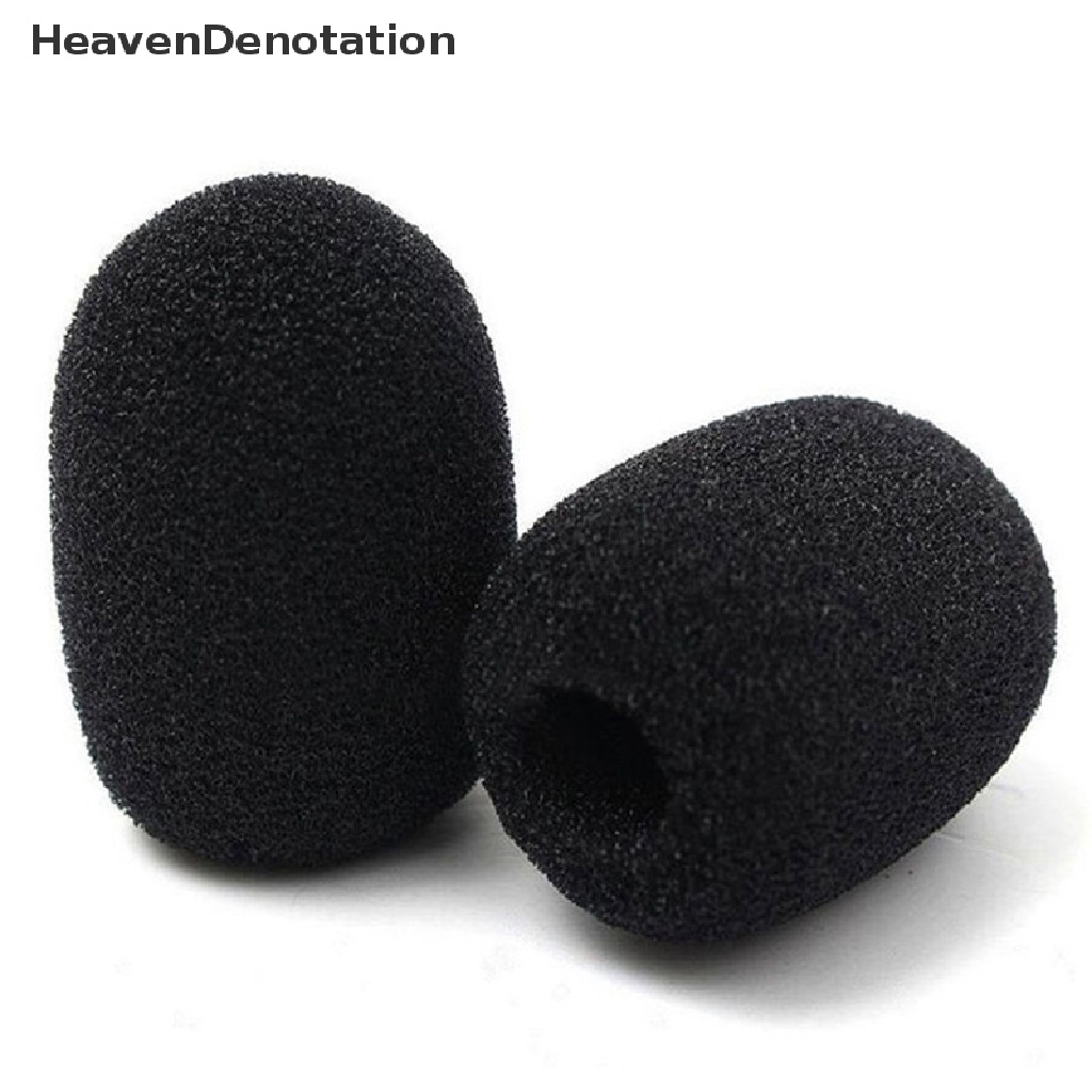 (Heavendenotation) 5pcs / Set Cover Pelindung Mikrofon Bahan Busa Warna Hitam