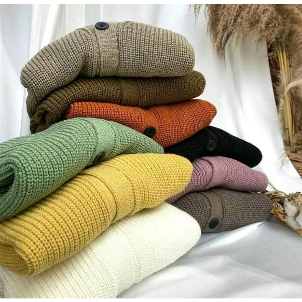 CARDIGAN CROP KANCING RAJUT OVERSIZE MURAHHHHHH
