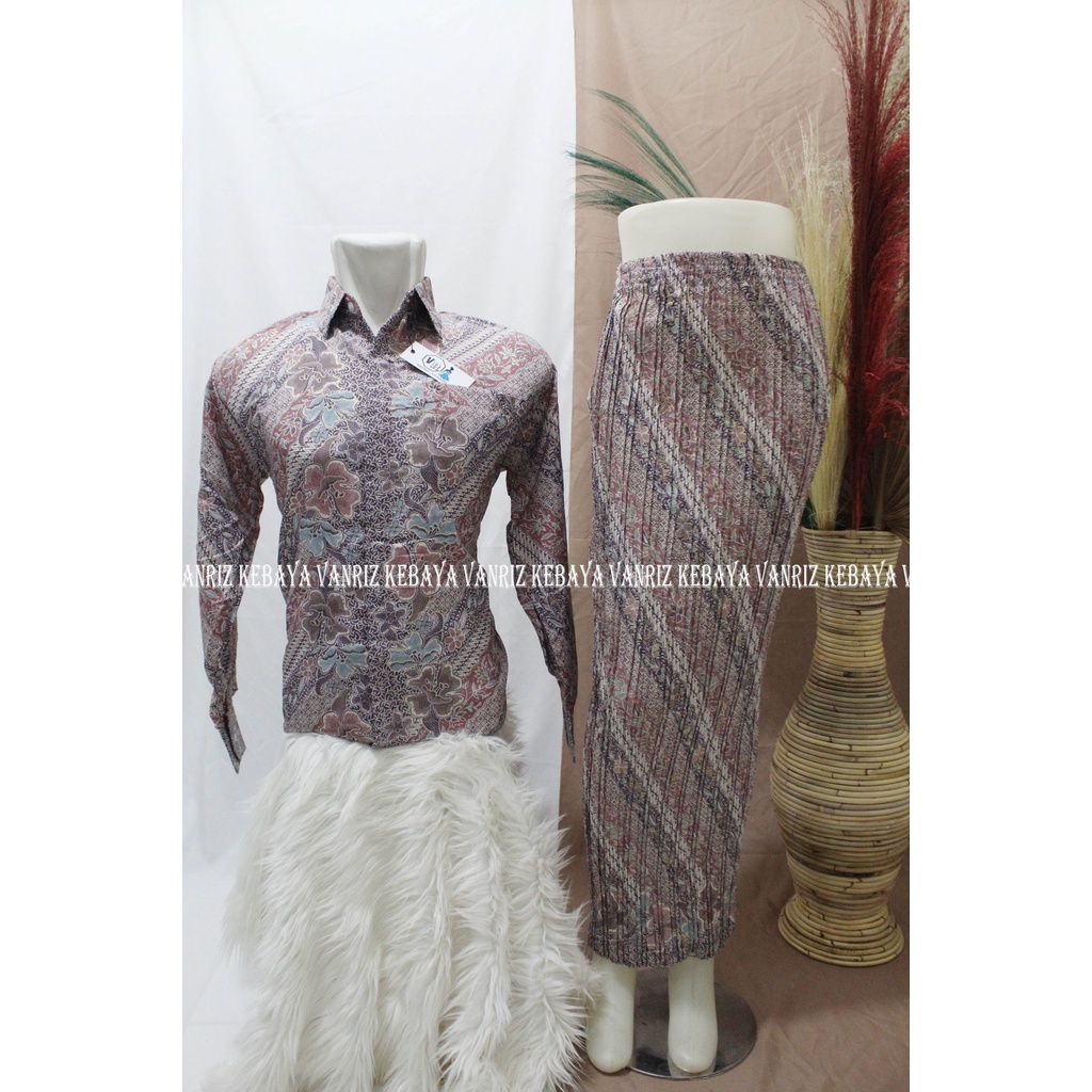 ROK PLISKET COUPLE LENGAN PANJANG/ROK BATIK PLISKET COUPLE/ROK PLISKET BATIK DAN KEMEJA