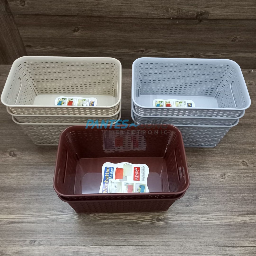 Keranjang / Storage Box Serbaguna Anyam Manhattan - BK282 (24.5CM)