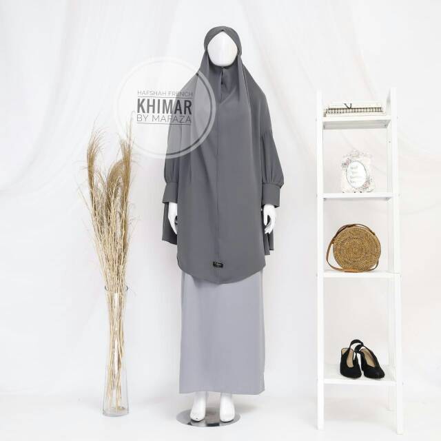 HAFSHAH FRENCH KHIMAR LENGAN ZIPPER