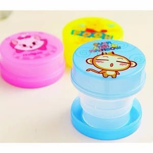 Gelas Lipat Portable Travel Telescopic Plastic Cup Tempat Minum Gelas Plastik Lipat