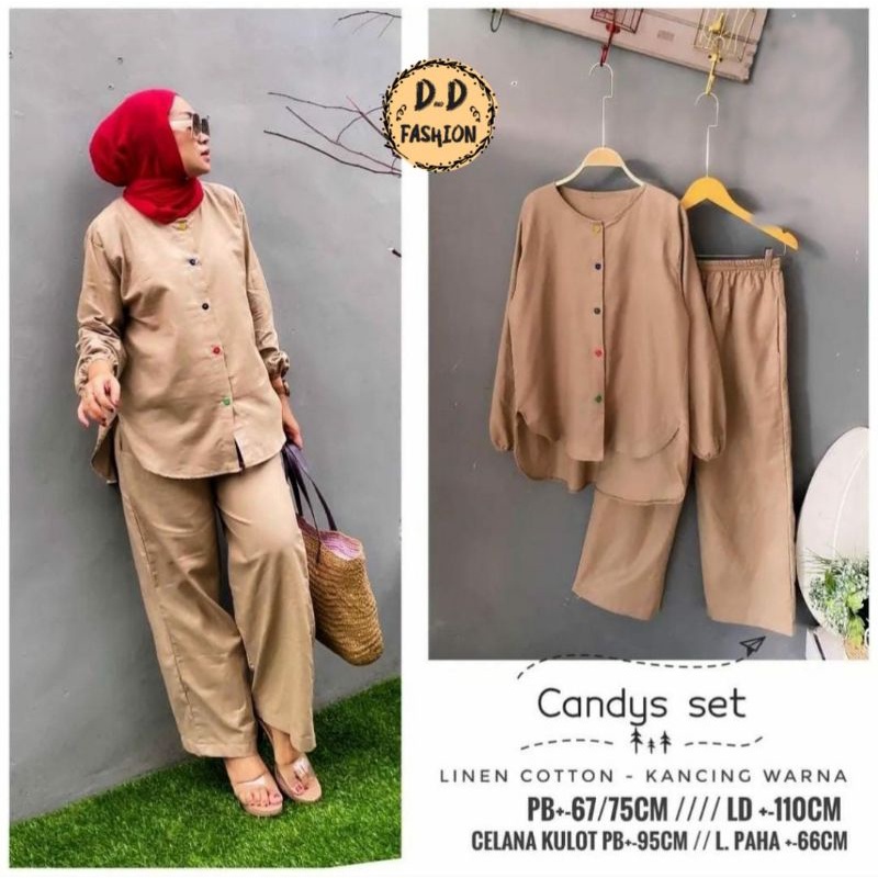 Setelan Baju Wanita Polos Candys Set By DnD Label