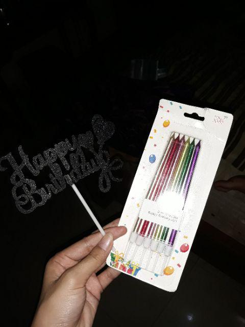 Lilin Ulang Tahun Gold Panjang / Lilin Lidi Gold 6 In 1