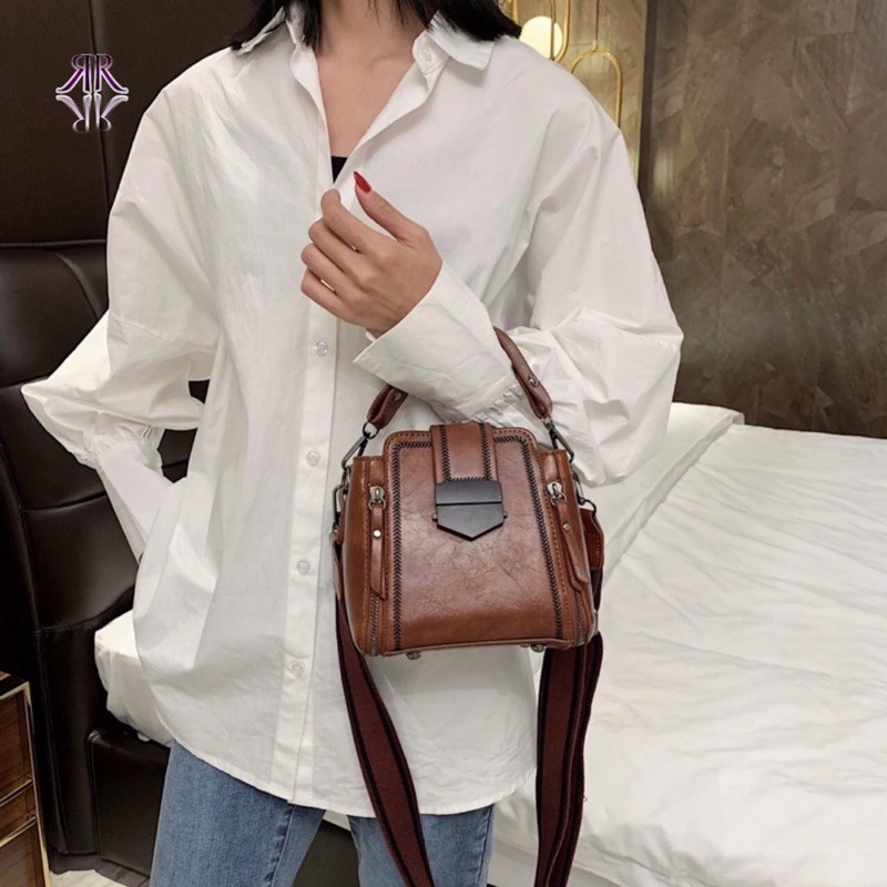 tas selempang wanita kulit simple REPRCLA BAGS slingbags kulit tas jinjing top handle kulit polos