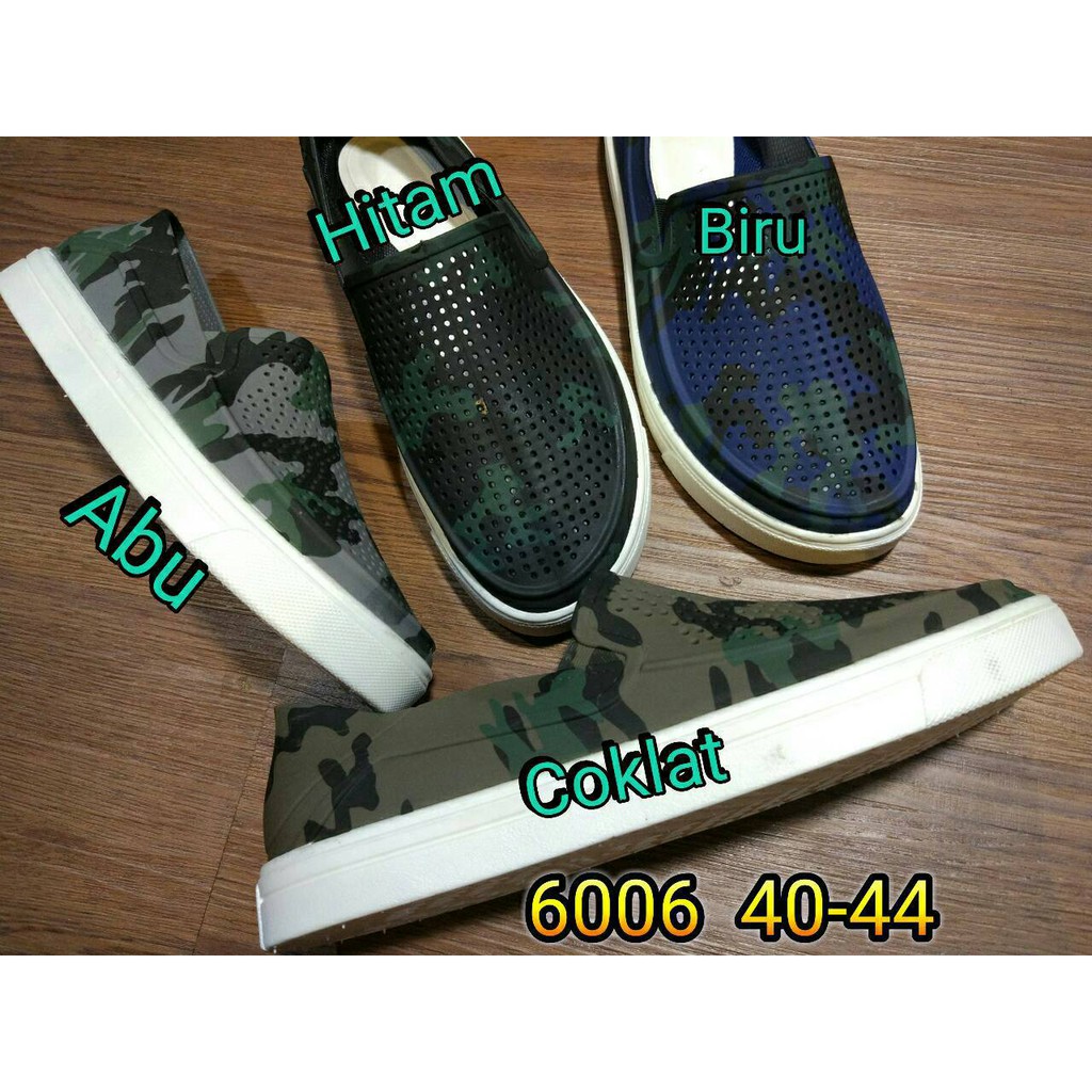 jelly shoes sepatu pria luofu slipon import karet casual 6006 40-44