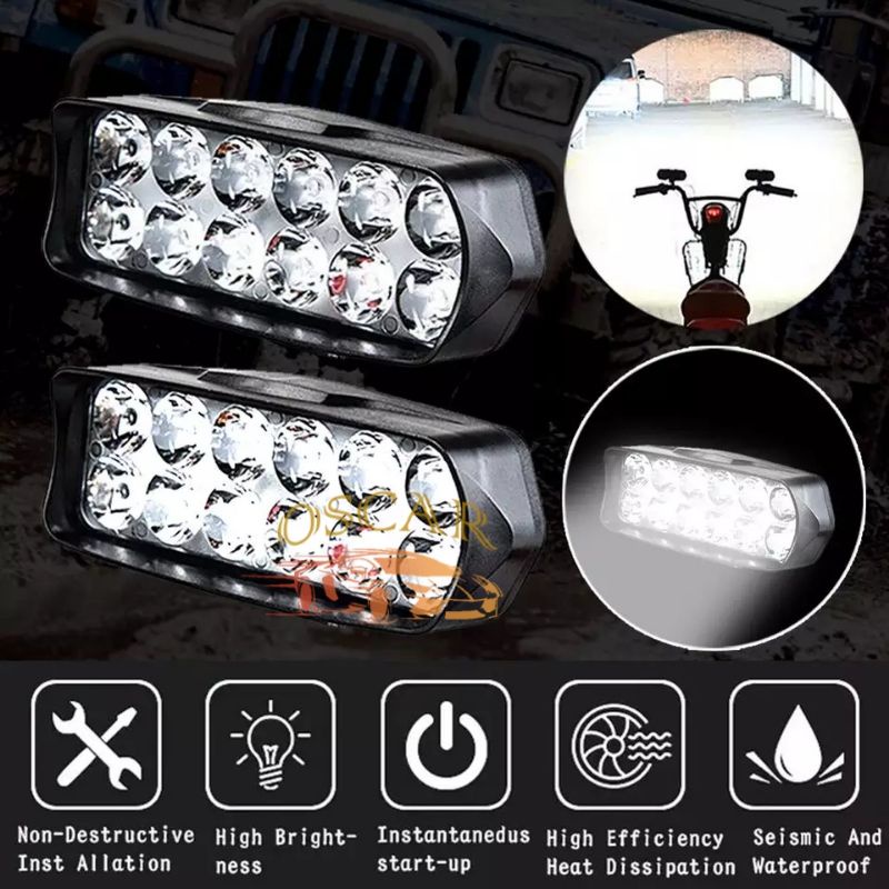 Lampu Tembak Sorot LED Motor Work Light Cree 8 Mata 8 LED &amp; 12 Mata 12 LED 12 VOLT