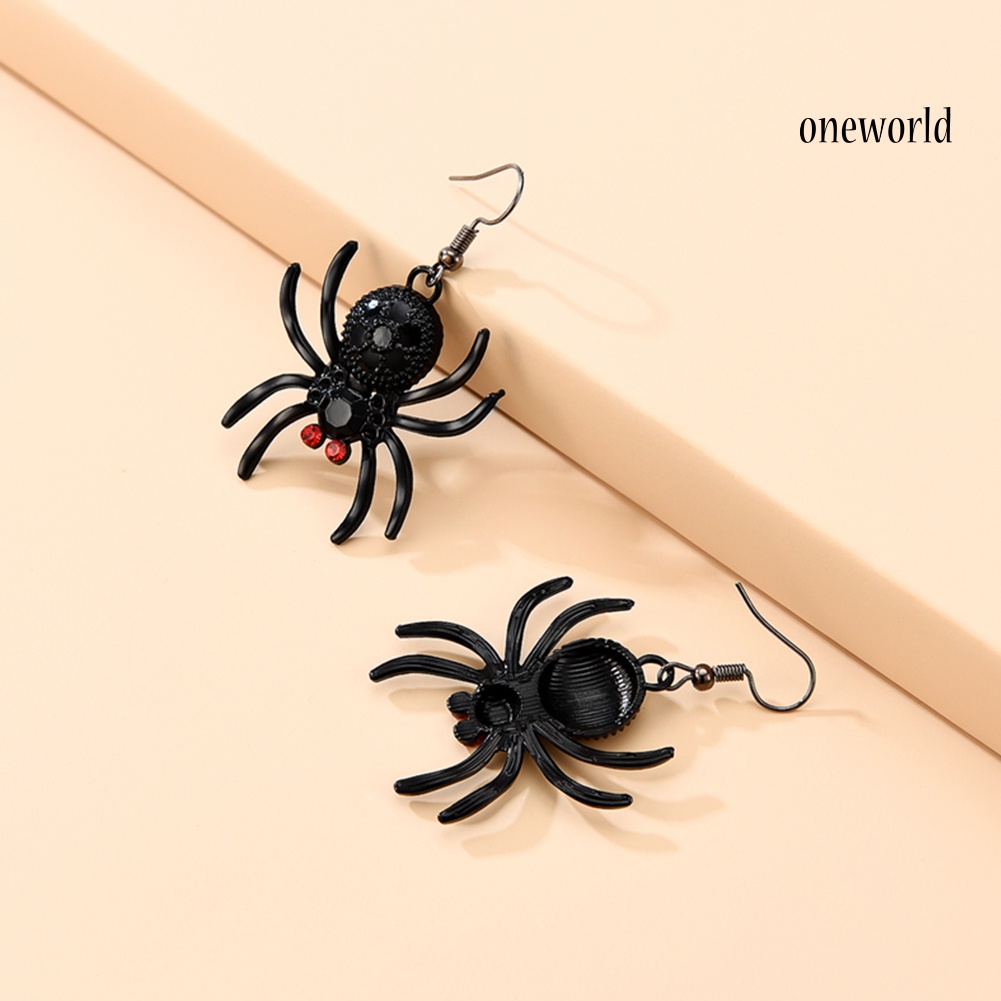 OW# 2Pair Gothic Style Spider Shape Eardrop Hook Earrings Women Jewelry Accessories