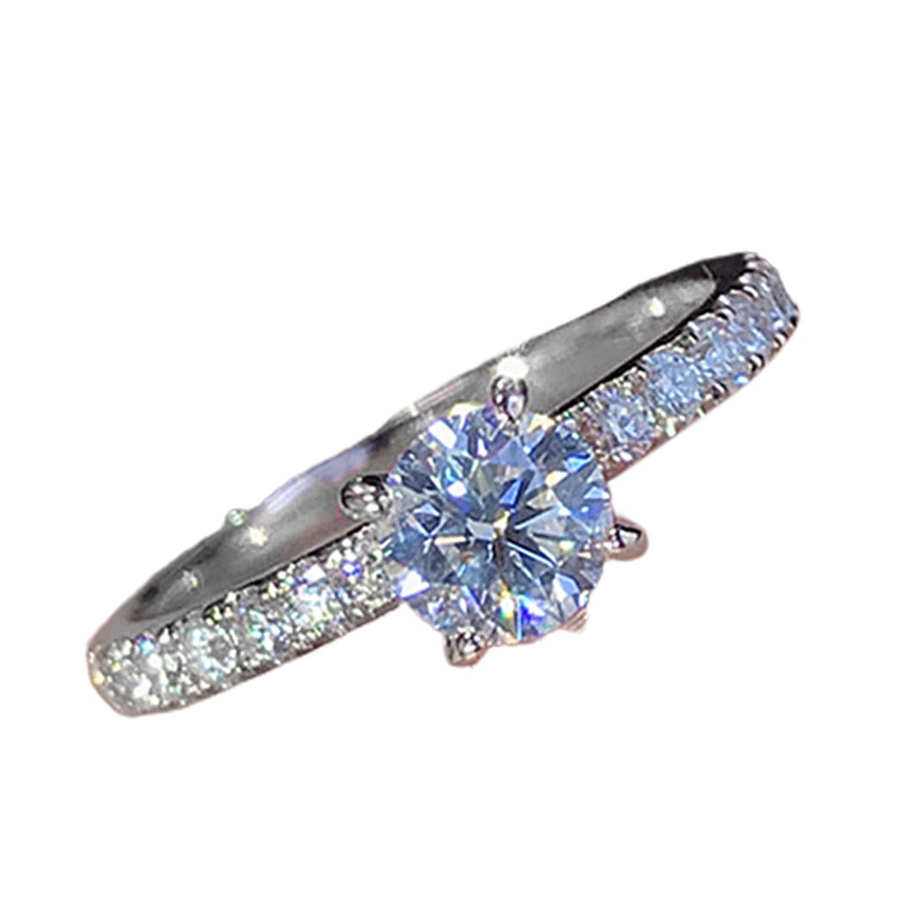 Hu Hu Hu Hu Hu Alat Bantu Pasang Kacamata♡ Cincin Jari Electroplated Bentuk Bulat Aksen Berlian Imitasi Untuk Wanita