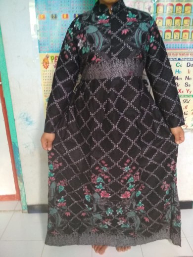 Trolistore Grosir Grup Batik Gamis Wanita Cewek Model Terbaru Batik Muslim Lengan Panjang Sarimbit