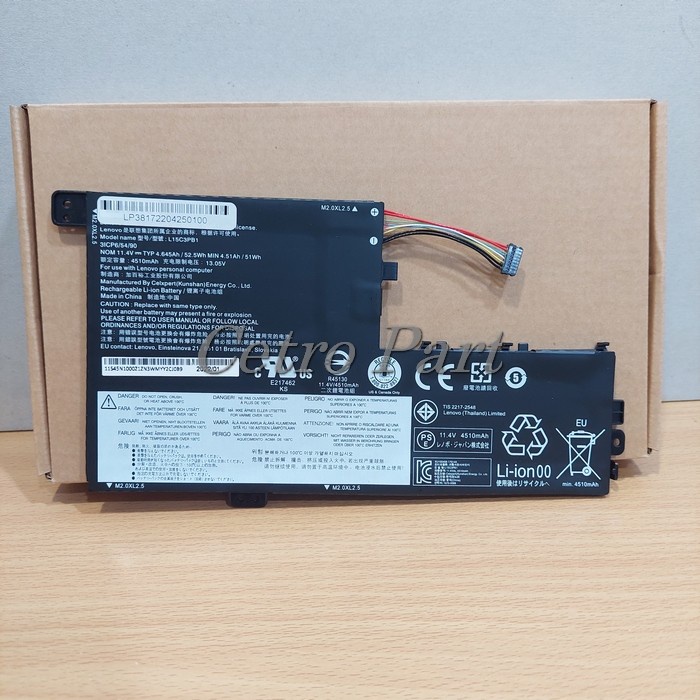 Baterai Lenovo Flex 4-1470 Model L15C3PB1 L15L3PB0 L15M3PB0 L15L3PB1