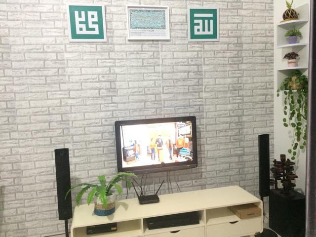 Kaligrafi Kufi Ayat Kursi Classic Hitam Putih Uk 30x40