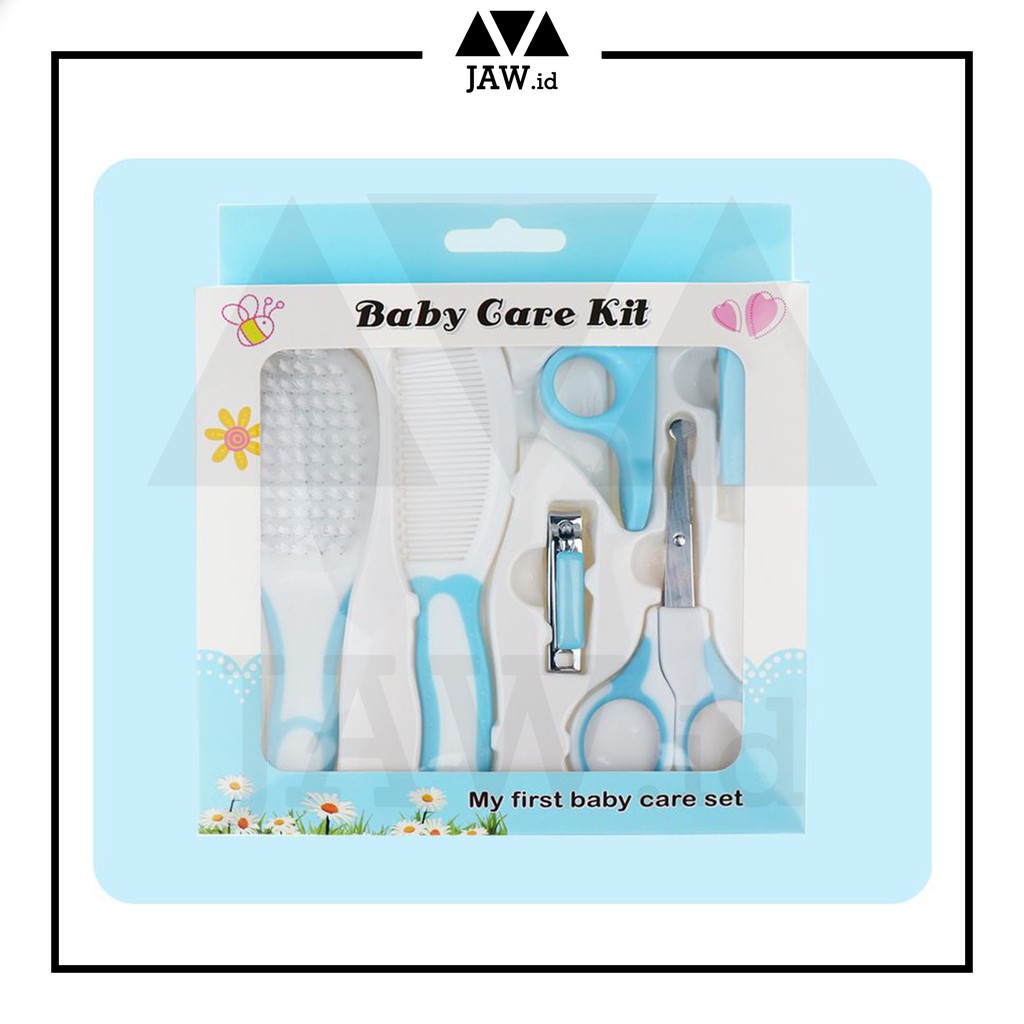 Baby Care Kit 10 in 1 Kado Lahiran Set Perlengkapan Bayi Sisir Bayi-6 in 1 Biru