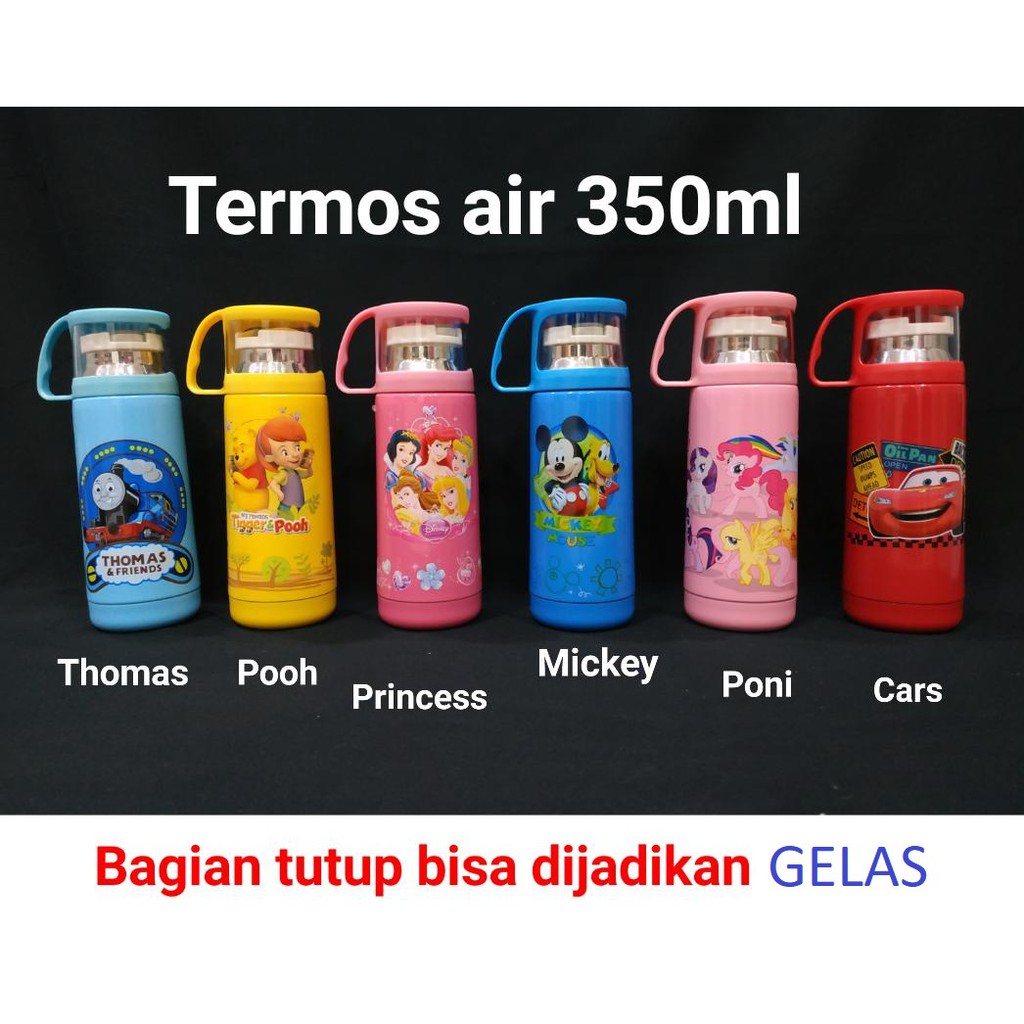 TERMOS KARAKTER TUTUP GELAS MINUM STAINLESS KARAKTER 350ML MODEL BARU JH