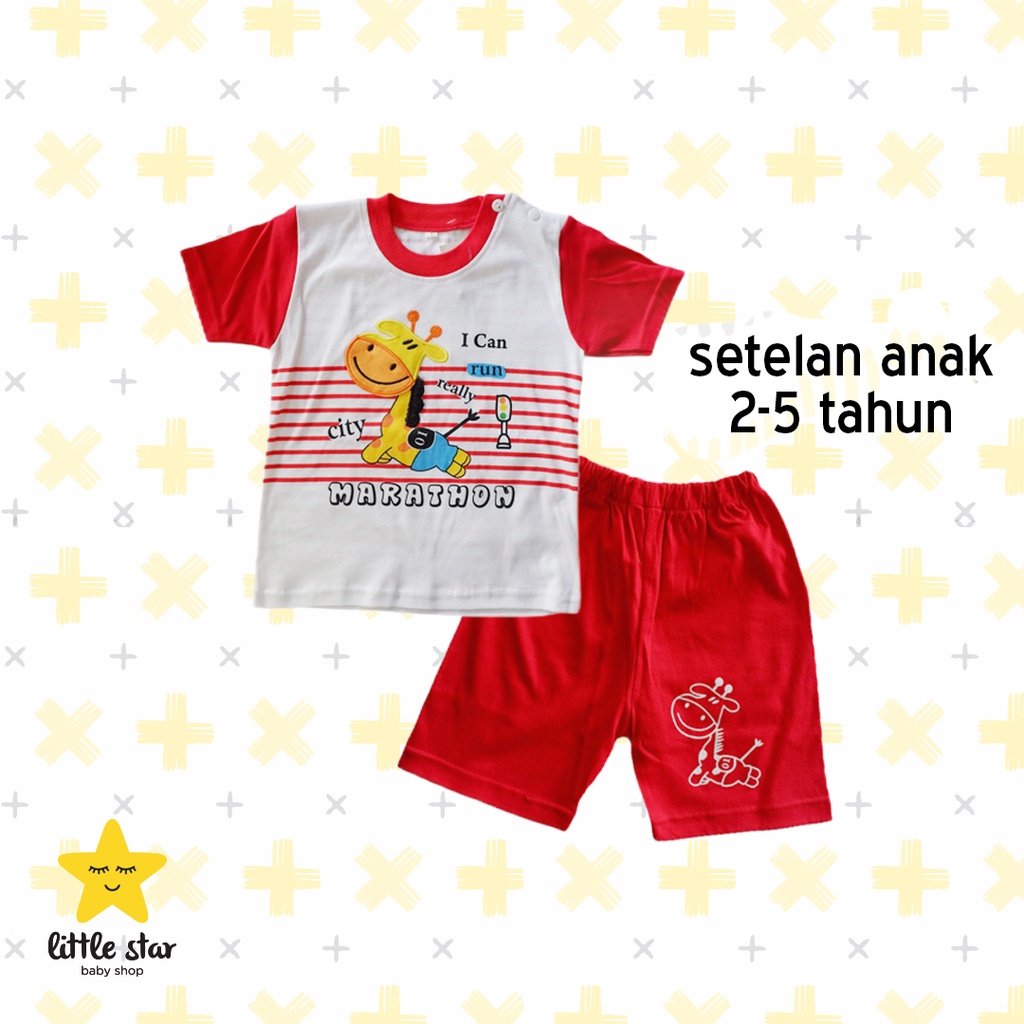 Sweet H Setelan Anak Cowok | Set Baju Kaos Celana Anak Laki