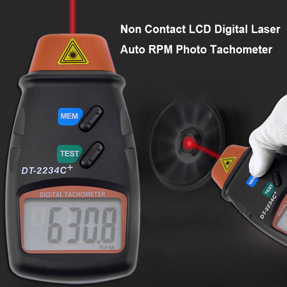 Digital Non-Contact Laser Photo Tachometer RPM Tach Tester Meter Speed Gauge