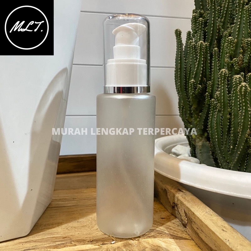 BOTOL RF 100ML PUMP TREATMENT FULLCAP PUTIH LIS SILVER