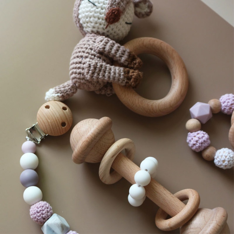 Mary Rantai Klip Penjepit Empeng / Dot / Teether Bayi Bahan Kayu DIY