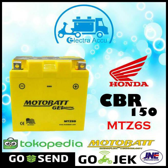 Aki Motor Honda Cbr 150 Motobatt Mtz6S Aki Gel