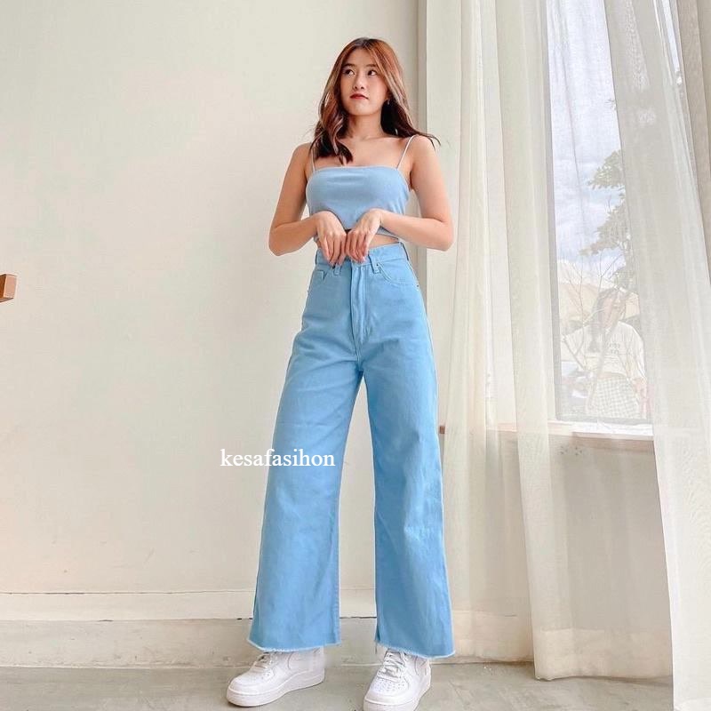 Highwaist kulot jeans wanita Rawis