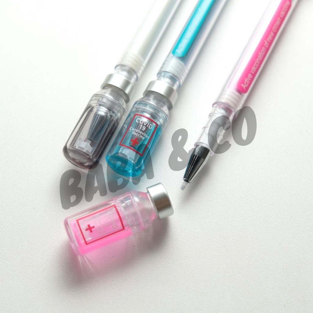 PULPEN SUNTIKAN VAKSIN PEN GEL SUNTIK BOLPEN UNIK BENTUK SUNTIKAN PENA UNIK BULPEN MURAH ALAT TULIS SEKOLAH ALAT TULIS KANTOR ATK MURAH BISA COD-3