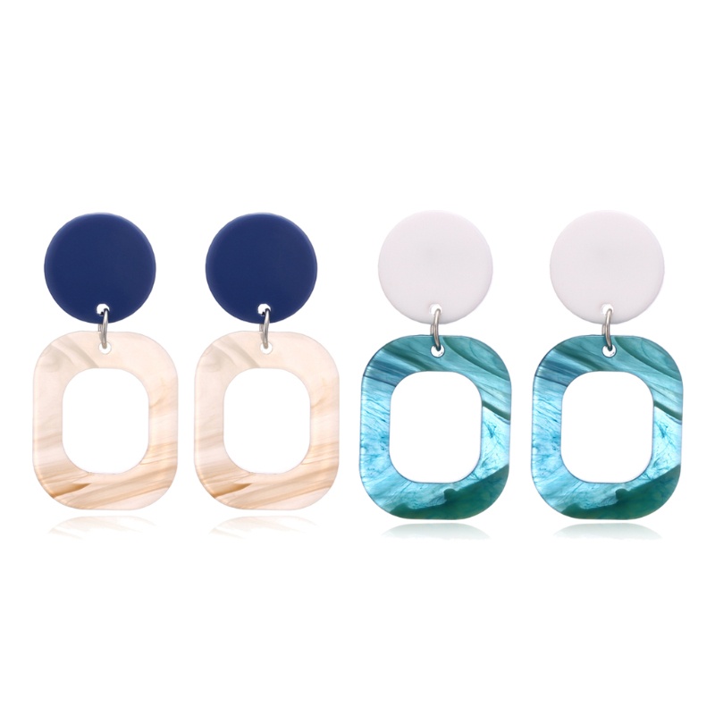 SIY  Women Acetic Acrylic Tortoiseshell Geometric Square Drop Earring Fashion Jewelry