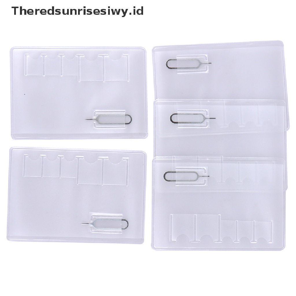 (Theredsunrisesiwy.Id) 5pcs Case Transparan 6 Slot Holder Memory Card Universal Portable