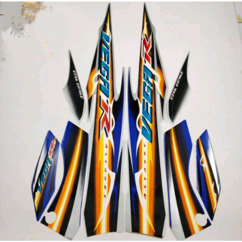 Striping Stiker Lis Cover Bodi Vega R new Vega New Biru silver