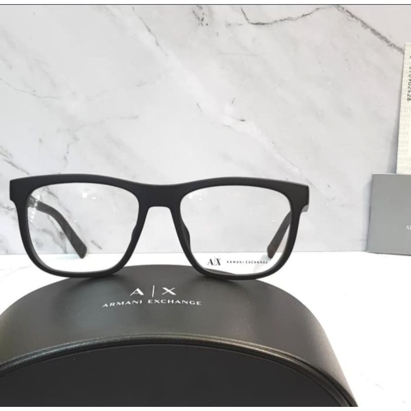 Kacamata Frame Pria Original Armani Exchange AX3050F-8078 Matte Black - Model Besar