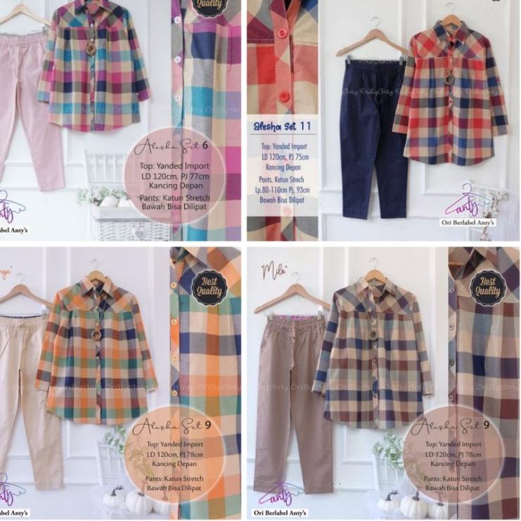 Paling Disukai.. Setelan wanita ori jumbo , murah termurah, Alesha Set 9
