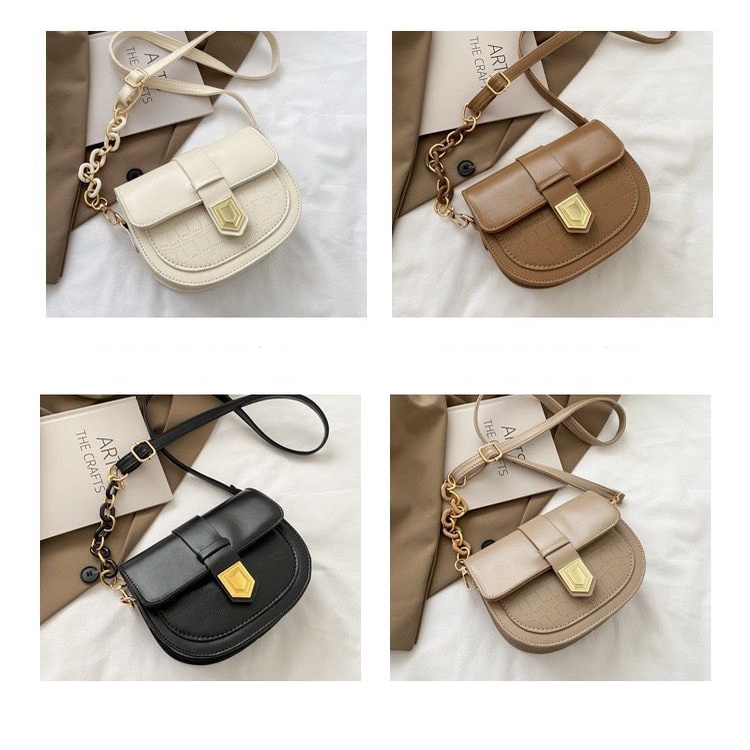 BJ15328 - BLACK/BROWN/KHAKI/WHITE - TAS SLEMPANG WANITA FASHION IMPORT MODIS ELEGAN TERMURAH TERLARIS TERBARU BAGSTORE JAKARTA TAS BATAM EL5328 CR7853 JT7001 MIRIP LT2038 BQ3059