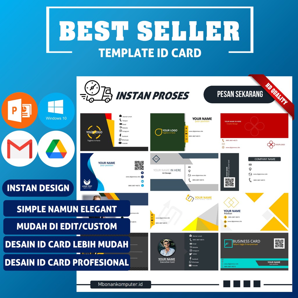 Template Desain Kartu Nama Desain Kartu Nama Desain ID Card - TD011