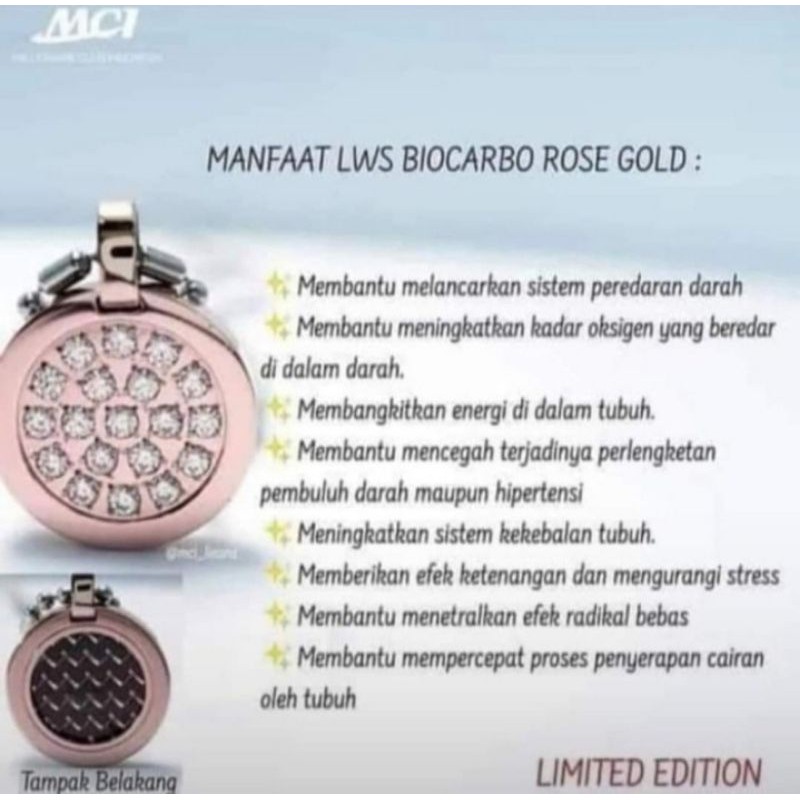 Kalung Kesehatan LSW BiocarbonRoseGold