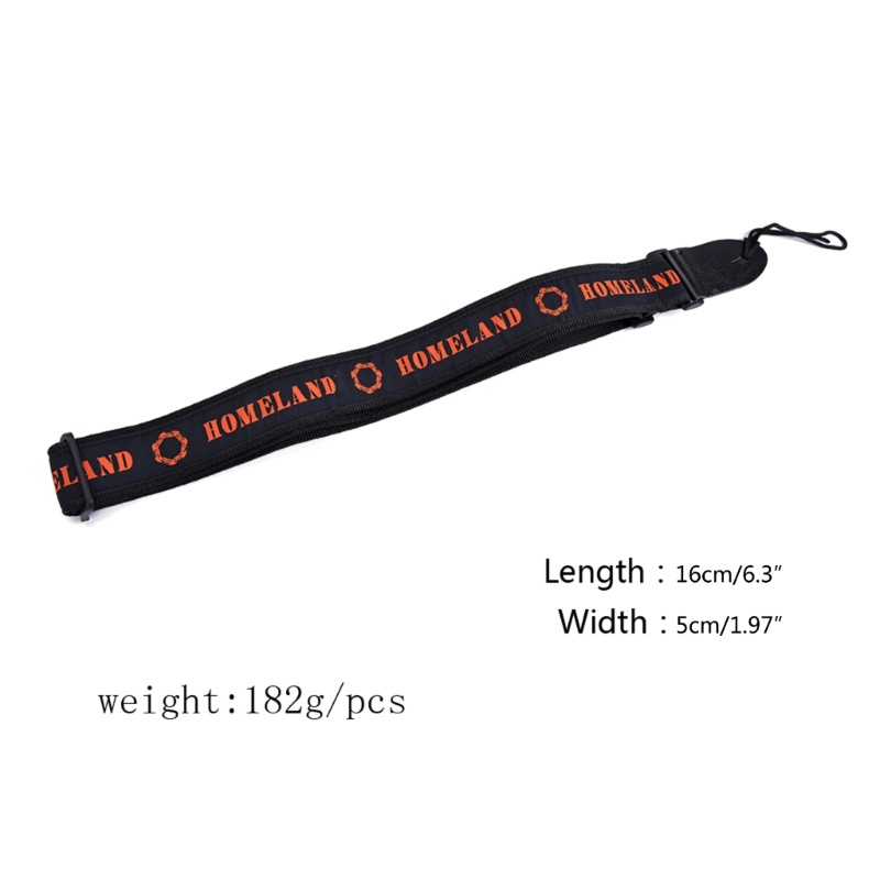 Strap Bahu Adjustable Motif Print Tulisan Untuk Gitar Elektrik Dan Bass