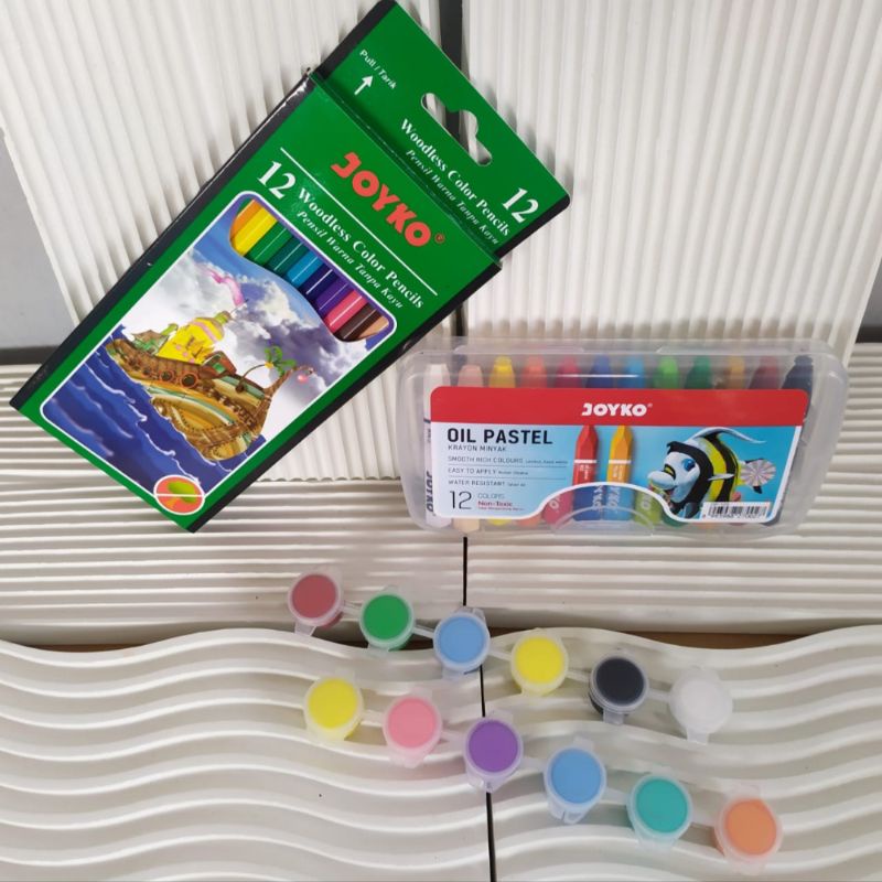 

Paket Menggambar | Krayon Minyak OiL Pastel Joko | Pensil Warna Kayu 12 Warna | Set Water Colour Warna Dasar | Set Water Colour Warna Pastel |Berani Melukis / Rumah Montessori | Perlengkapan Mewarnai | Perlengkapan Sekolah | Souvenir | Gift |