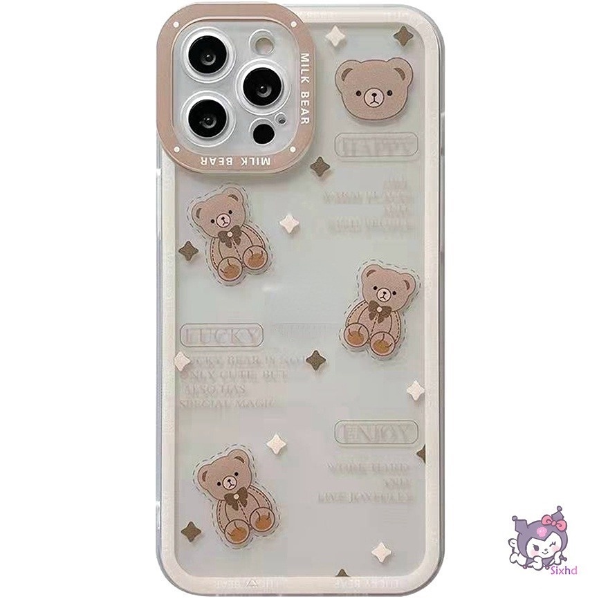 OPPO A78 A17 A57 A77s A76 A96 A17K A16 A15 A74 A55 A54 A53 A33 A32 A31 A9 A5 A5s A3s Reno 8T 8Z 7Z 6Z 5Z 5 A94 A95 A93 A92 A77 A52 F11 F9 Cartoon Cute Small Bear Phone Case Soft Silicon Protective Cover