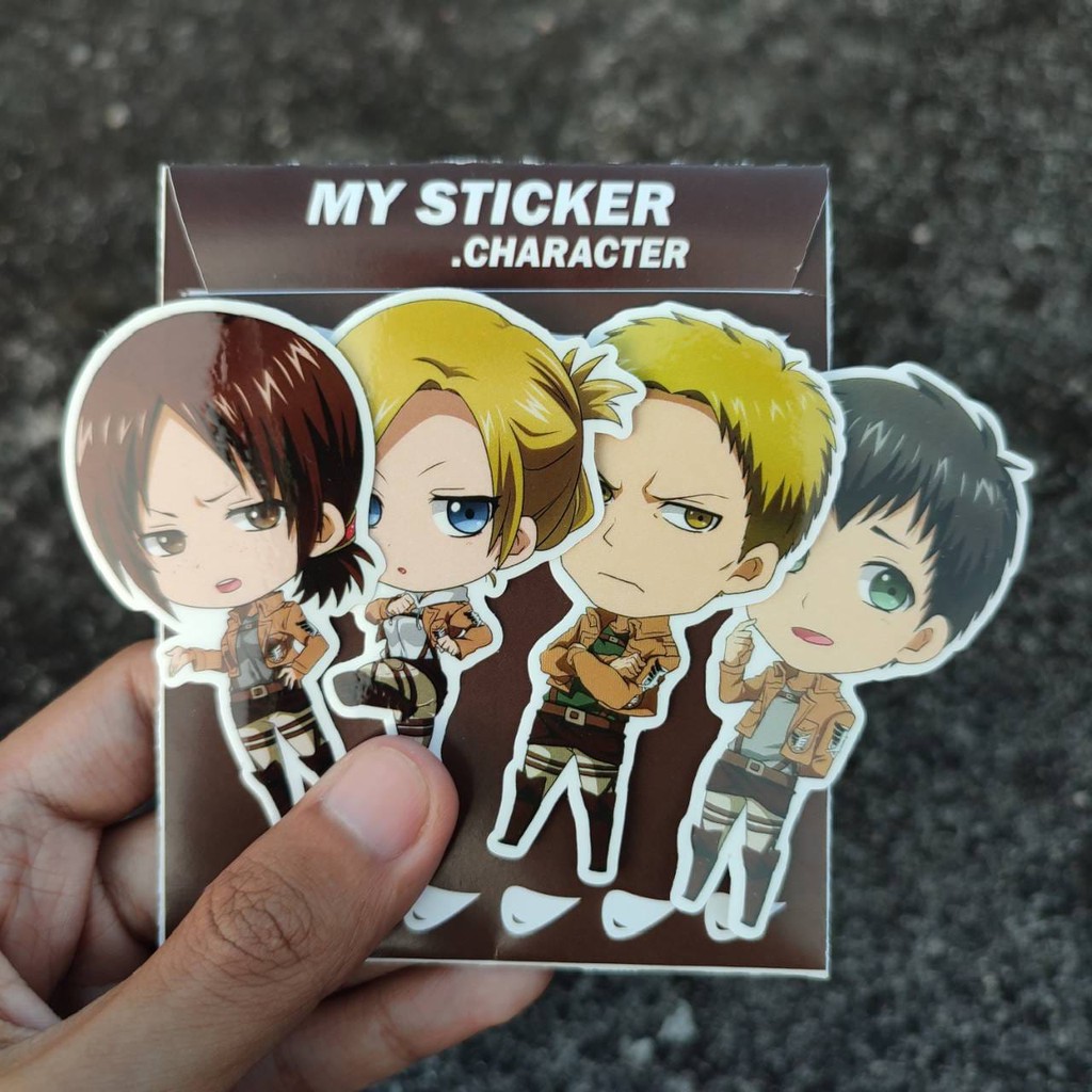 Sticker Collection - Stiker Shingeki no Kyojin (Attack on Titan) Terlengkap - 1 Set isi 6