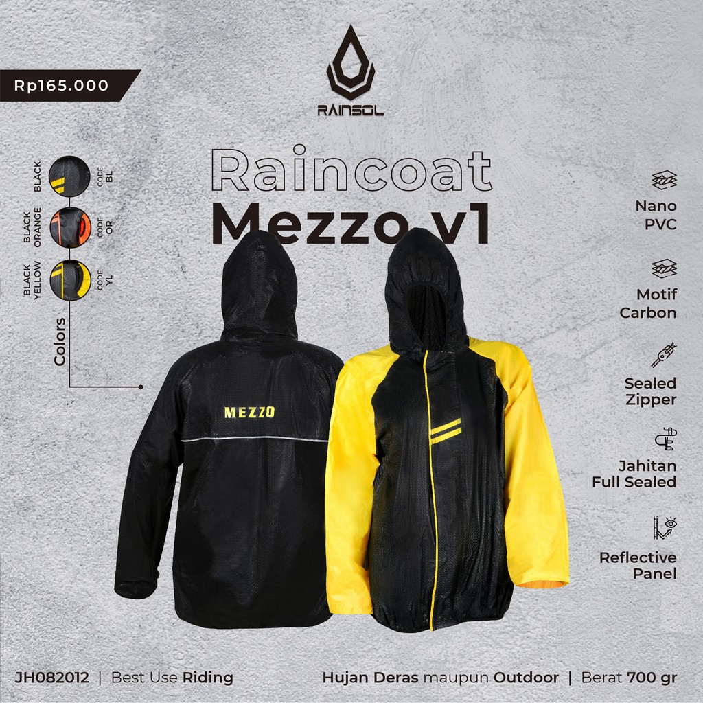 Raincoat Mezzo v1 | Jas Hujan Pengendara Motor | Jas Hujan Dewasa