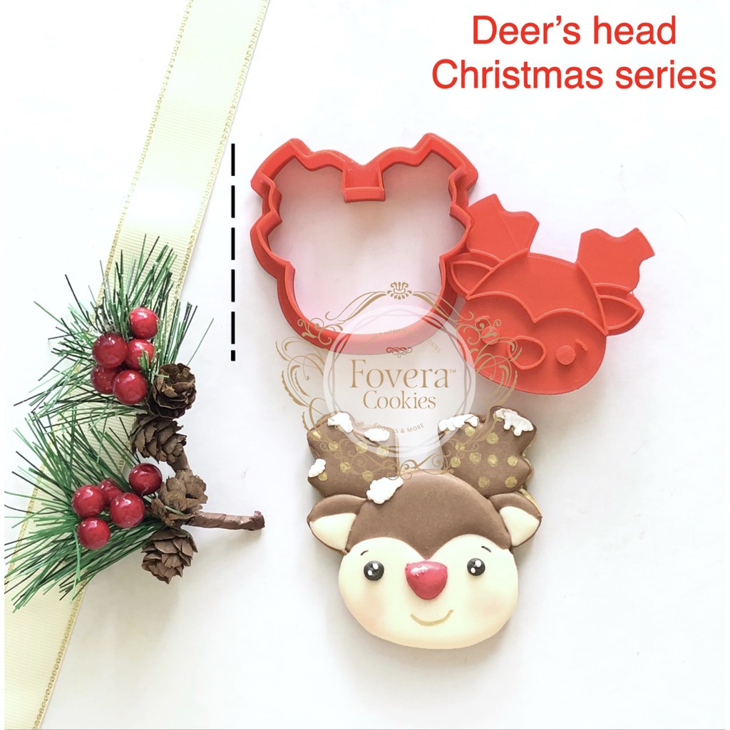Deer's head CHRISTMAS COOKIE CUTTER. Cetakan CHRISTMAS COOKIES